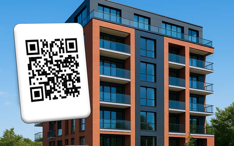 Timbre QR para edificios, condominios y portería
